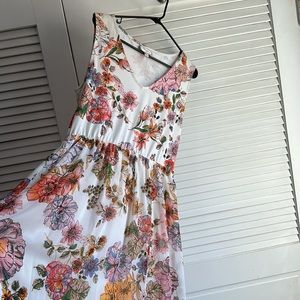 Cream floral bridesmaids dress